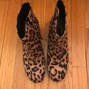 Time and Tru leopard booties. Worn once.